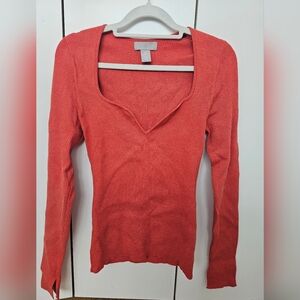 Red Long Sleeve Sweater – H&M – Size M – New